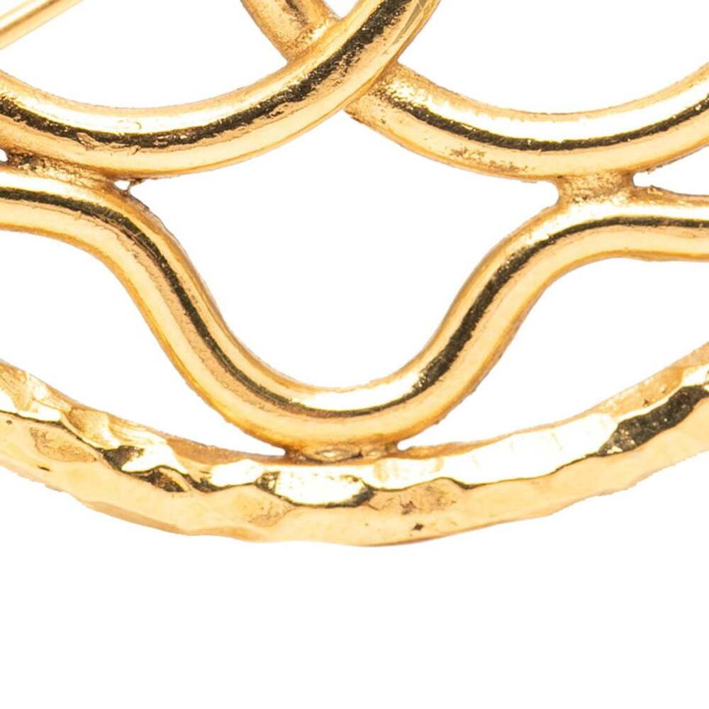 CHANEL Authentic Gold Logo Brooch - Picture 5 of 6